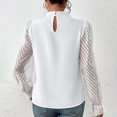 thumbnail image 4 of TSADFHJI Chemises pour Femmes Manches Longues en Coton Col Rond Automne/hiver Demi-Col Haut à Manches Longues en Chiffon m Vert, 4 of 6