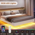 thumbnail image 2 of King Size Floating Bed Frames with LED Lights, Meral Platform Bed with Fabric Cover, Solid and Stable, Noise Free, No Box Spring Needed, 2 of 7