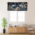 thumbnail image 2 of Peacock Printed Window Curtains Valances for Kitchen Blue Beautiful Bird Flower Plant Scenery Rod Pocket Valances for Bedroom Living Room Dining Room 54 by 18 in, 1 Panel, 2 of 6