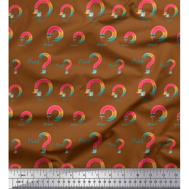 Soimoi Purple polyester Crepe Fabric Fish,Bird & Yacht Bird Decor Fabric Printed BTY 52 Inch Wide