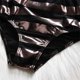 thumbnail image 4 of Conjunto de Bikini para niña bebé, traje de baño de rayas brillantes, Tops Halter para niños, pantalones cortos de cintura alta, traje de baño, ropa de playa, 0-3 meses, marrón Feliz Sencillez, 4 of 5