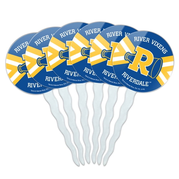 Riverdale River Vixens Cheer Logo Cupcake Picks Toppers Decoration Set of 6
