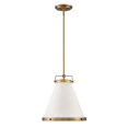 thumbnail image 1 of Hinkley 4997 LCB Hanging Light Fixture, 13.5" Small Ceiling Pendant Off-White, 1 of 2