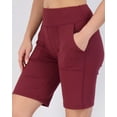 thumbnail image 4 of 4 Pack: Women's 7" Bermuda Long High Waisted Shorts With Pockets - Casual Running Workout Athletic (Available In Plus), 4 of 6