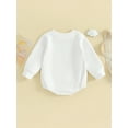 thumbnail image 4 of Bagilaanoe Baby Girl Oversized Romper Sweatshirt Newborn Long Sleeve Bodysuits Letter Embroidery Pullover 3M 6M 12M 18M Infant Casual Tee Tops, 4 of 8