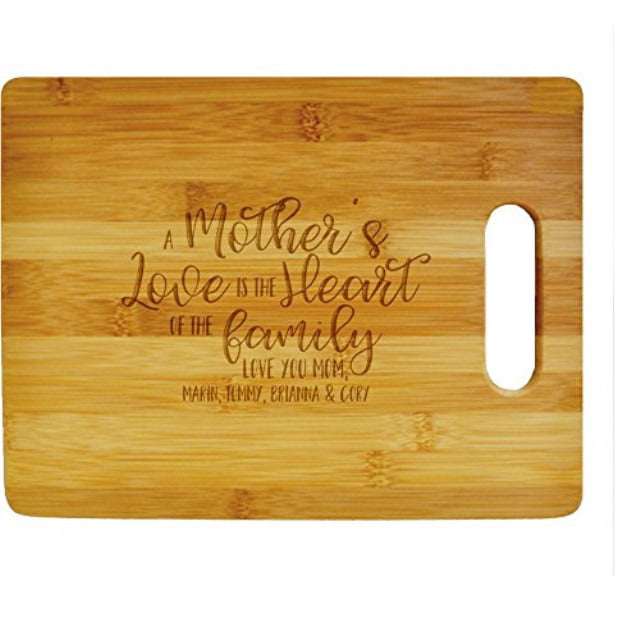 Personalized Mother's Day Cutting Board, A Mother's Love is the Heart
