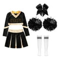 thumbnail image 3 of YONGHS Cheering Costume for Girls Crop Top with Pleated Skirt Cheerleading Halloween Party Outfits A White 16, 3 of 5