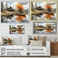 thumbnail image 4 of Designart "Orange Lakehouse Reflections Of silence I" Lake House Cottage Floater Framed Canvas Art Print, 4 of 7