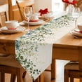 thumbnail image 2 of Table Runners 60 Inches Long, Sage Green Cotton Linen Kitchen Dining Coffee Table Runner for Party Home Decor, Eucalyptus Leaves Tabletop Dresser Scarves Runner Decor 13x60 Inch, 2 of 9