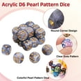 thumbnail image 3 of 20 Pack 6 Sided Standard Dice, 2 Colors Acrylic D6 Mini Polyhedral Pearl Pattern Game Dice Set for Table Games or Math Learning, Gray and White/Gold Point, 3 of 6