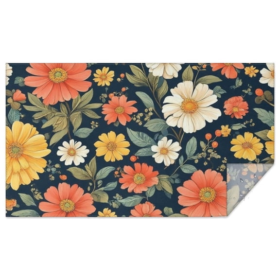 Pioneer Flower Floral Print Pattern Rectangle Tablecloth 60"x102",Waterproof Polyester Rectangle Table Cloth, Wipeable Spillproof Polyester Tablecloth for Dining, Camping, Indoor and Outdoor