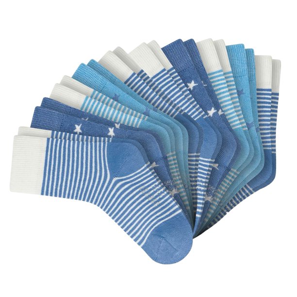 SCHIESSER Calcetines para niño, paquete de 10 - «Legwear Kids», estampados, mezcla de algodón Azul claro 27-30