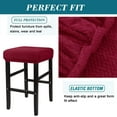 thumbnail image 4 of Rectangle Stretch Counter Height Barstool Slipcovers Rectangular Vanity Stool Cover Kitchen Counter Saddle Seat Cover 2PC Red, 4 of 13