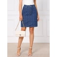 thumbnail image 3 of DARING DIVA Women's Swiss Dots Above Knee Length Denim Skirt Large Dark Blue, 3 of 7