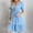 Light Blue, variant on Summer Empire Waist Dress for Womens Smocked Flutter Short Sleeve V Neck Midi Dresses