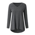 thumbnail image 5 of Arlun,Oversized V-Neck Tshirts for Women Casual Loose Fit Solid Color Thin Tops Womens Long Sleeve Baggy Soft Comfy Lightweight Fall Workout T Shirts Grey XXXXXL, 5 of 7