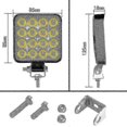 thumbnail image 2 of 4 X 48w Led Work Light, Square Spotlight 12v 24v Long Range Led Headlights Ip67 Spot Flood Reversing Light For Car Truck Tractor Suv Boat(4 Pcs), 2 of 4