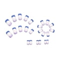 thumbnail image 2 of Fofosbeauty 24 pcs Short False Nails, Press-on Nails Designs 2024, Square French Blue and Sliver, 2 of 8