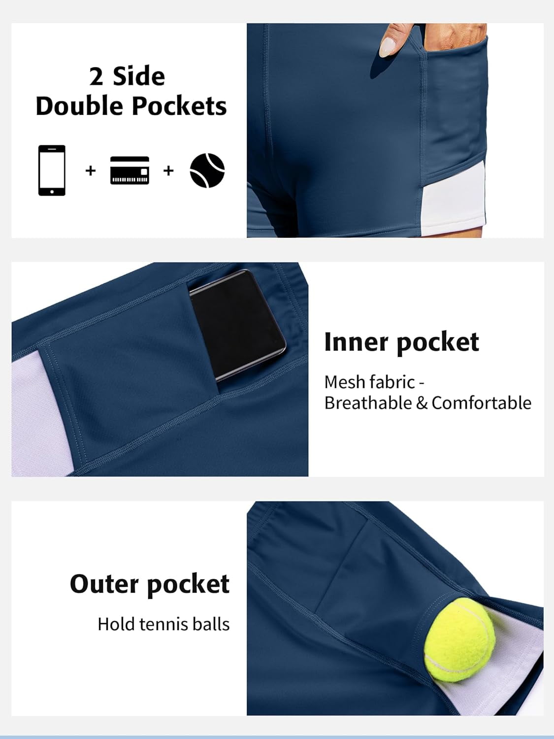 ALove Womens Tennis Outfit Sports Dress with Shorts Tennis Dress Workout Adjustable Exercise Workout Athletic Golf Exercise Dress