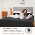 thumbnail image 4 of Electric Heated Blanket King Size 90"x100" - 4 Heat Settings, 10H Auto Shut Off, Soft Coral Microplush & Sherpa Fabric, Machine Washable, Iron Gray, 4 of 7
