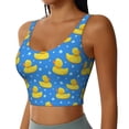 thumbnail image 2 of Fotbe Cute Yellow Rubber Ducks Sujetador Deportivo Largo sin Aros para Mujer con Almohadillas y Soporte Medio, Transpirable y Absorbente, Camiseta Tipo Chaleco o Tank Top-Large, 2 of 8