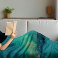 thumbnail image 3 of Aurora Borealis Soft Flannel Fleece Throw Blanket, Old Plane Wreck Under Aurora Borealis Misty Winter Day View, Cozy Plush for Indoor and Outdoor Use, 70" x 90", Petrol Blue Lime Green, by Ambesonne, 3 of 5