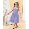 thumbnail image 6 of V.&GRIN Toddler Girl Dress Purple Tutu Sundress for Flower Girls Wedding Princess Dress Up Clothes 6X, 6 of 7
