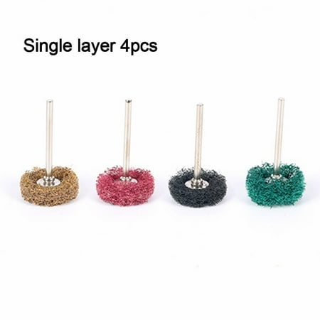 

BCLONG 4-100Pcs 3X25 Single Layer Scouring Pad Polishing Head Mini Polishing Wheel