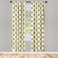 thumbnail image 3 of Ambesonne Butterfly Curtains, Folk Tribal Ornament Moth, Pair of 28"x95", Cream Caramel and Pale Green, 3 of 5