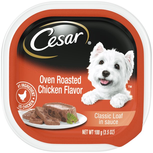 (24 Pack) CESAR Soft Wet Dog Food Classic Loaf in Sauce Oven Roasted