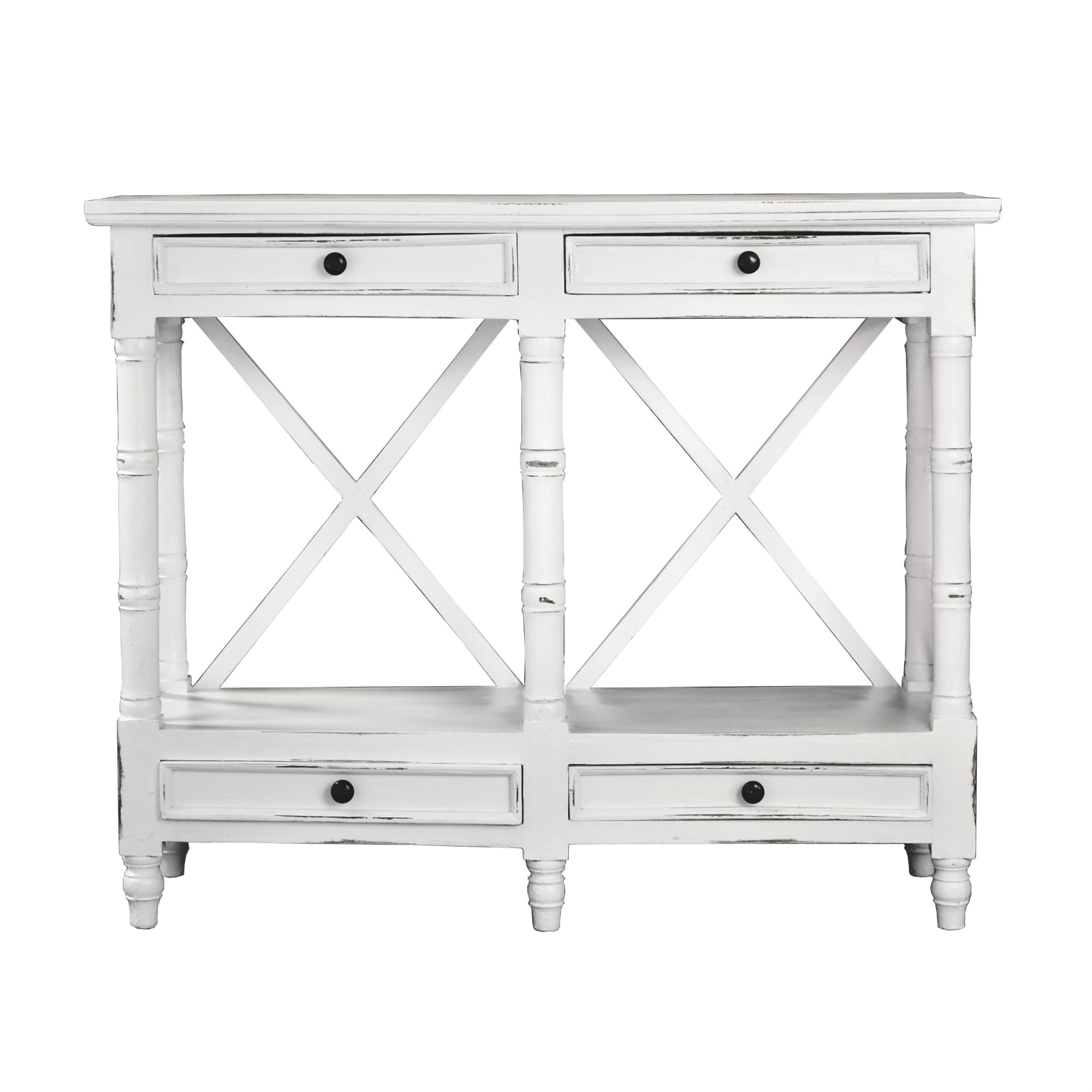Sunset Trading Cottage X Best Console Table 4 Drawers Shelf