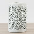 thumbnail image 3 of Animal Ceramic Toothbrush Holder, Butterfly Pattern Freedom Sign Feminine Illustration, Decorative Versatile Countertop for Bathroom, 4.5" X 2.7", White and Black, by Ambesonne, 3 of 4