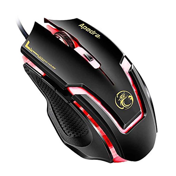 Apedra A9 Ergonomic Macro Programming USB Wired Optical Gaming Mouse Respiración Backlight Gamer Computadora Ratones Advancent DN1135-00B
