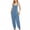 Sky Blue, variant on Azrian Womens Tops,Fashion Women Casual Cold Shoulder Jumpsuit Solid Button Suspender Jumpsuits Wide Pocket Leg Pant