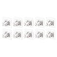 thumbnail image 1 of Juego de 10 soportes adhesivos para barra de cortina, ganchos sin perforaciones, soporte de pared para barra de toalla blanco, 1 of 8