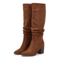 thumbnail image 3 of Ladies' pointed-toe mid-heeled knee-length boots with side zippers, 3 of 4