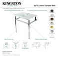 thumbnail image 5 of Kingston Brass KVBH31227W4B0 Templeton 31" Ceramic Console Sink with Brass Legs (8-Inch, 3-Hole), White/Matte Black, 5 of 6