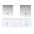 thumbnail image 2 of White double bath vanity, 80 inches wide | Equipped with marble top, mirrors, and soft close | Offers scratch and stain resistant surface, 2 of 4