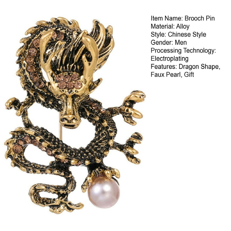 Sparkly Dragon Brooch Pin - Cubic Zirconia Lapel Jewelry For Women, Gift For Birthdays & Thanksgiving