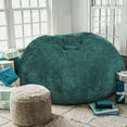 thumbnail image 6 of Classic Bean Bag Chair, with Faux Rabbit Fur Cover for Teens and Kids,2.5 feet Round Fluffy Bean Bag Sofa, 6 of 7