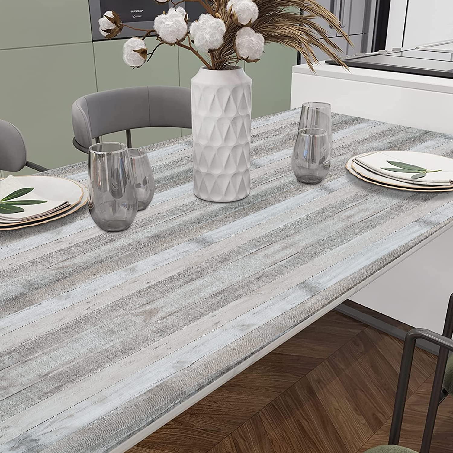 DAZLUTE Grey Wood Peel and Stick Wallpaper 17.71" x 394", Natural Wood Self Adhesive Wallpaper, Wood Plank Removable Contact Paper Wood