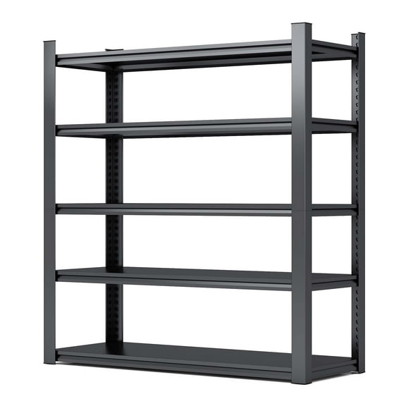 72"H 5 Tier Metal Shelves for Storage Garage Shelving 2000LBS Heavy Duty Storage Shelves Adjustable Garage Shelf Industrial Shelving Unit Storage Utility Rack,47.2"W*23.6"D*72"H,Black