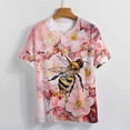 thumbnail image 4 of Bee And Flowers Women T-Shirt Classic O Neck T-Shirts Short-Sleeve Trendy Animal Print Design Tshirt Casual Clothing, 4 of 5