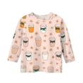 thumbnail image 4 of YOUYEDIAN Kids Girls 3/4 Sleeve Shirts 6-7 Floral Print Top Crew Neck Tshirt Casual Tees Light pink 6-7 Years, 4 of 4
