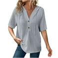 thumbnail image 2 of Women Summer Blouses Women's Short Sleeve Tops Boho Womens Tops Summer 2026 Plain T Shirts for Women Womens Tops, 2 of 9