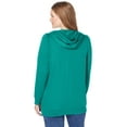 thumbnail image 2 of Woman Within Plus Size Zip Front Hoodie Jacket Long Oversized Fleece Jacket, 2 of 6