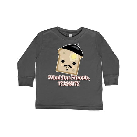 

Inktastic funny cute kawaii what the french toast design Gift Toddler Boy Girl Long Sleeve T-Shirt
