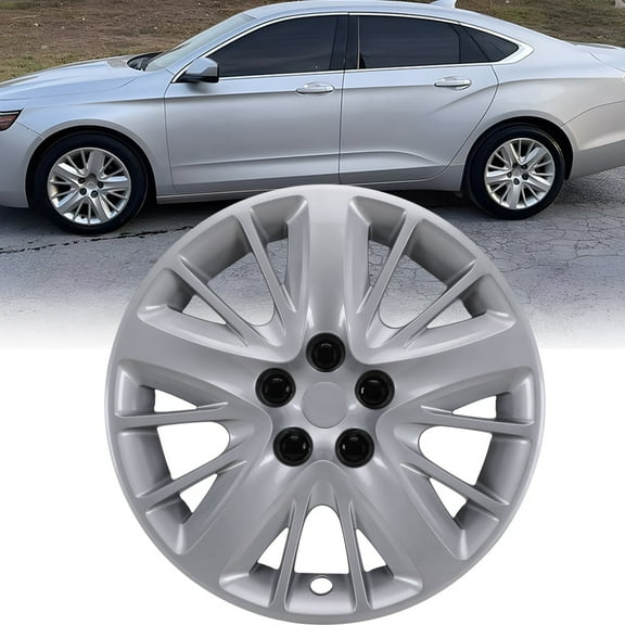 18 inch Wheel Covers Hubcaps Fits for Chevy Impala 2014-2020,Only Fit Iron Hub-Steel Wheel,Bolt-on Installation,Silver Lacquer(Only 1 Piece)