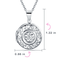 thumbnail image 4 of Bling Jewelry Womens Embossed  Scroll Flower Sterling Silver Locket Necklace for Photos, 4 of 4
