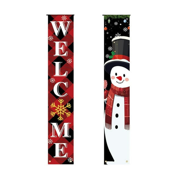 Hearth & Gear Merry Door Banner Porch Sign Welcome Banner Suitable For Family Festivals Winter Santa Background Hanging Courtya Flag Poles for outside Flags for Outdoors Canadian Flag 3x5 with Pole
